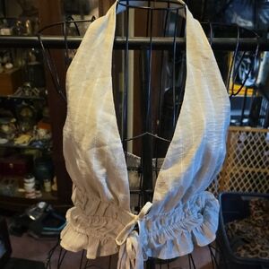 One Clothing Cream Halter Crop Top